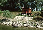 Fischerhütte am Wiener Donaukanal Nähe Praterspitz : Netz, Anleger